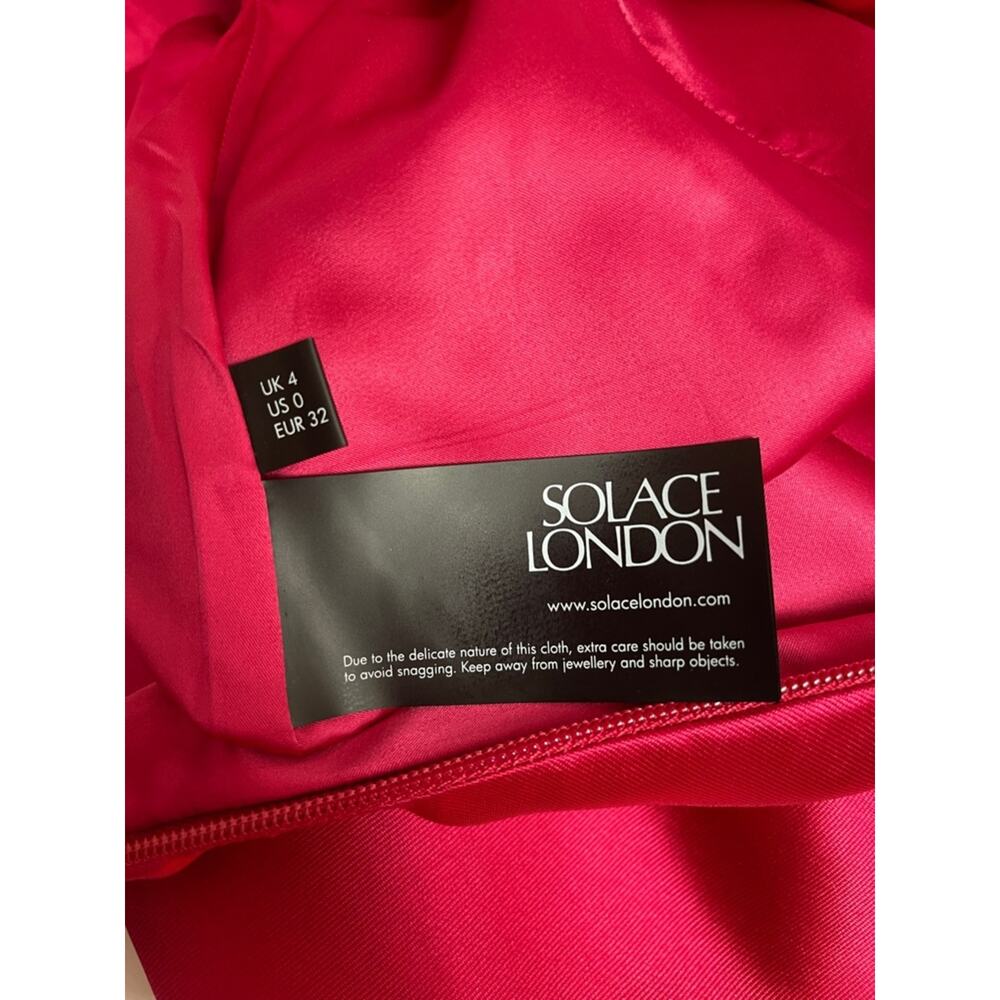 SOLACE LONDON Meyer Strapless Pleated Draped Pink Mini Dress Size 0 - Picture 10 of 10